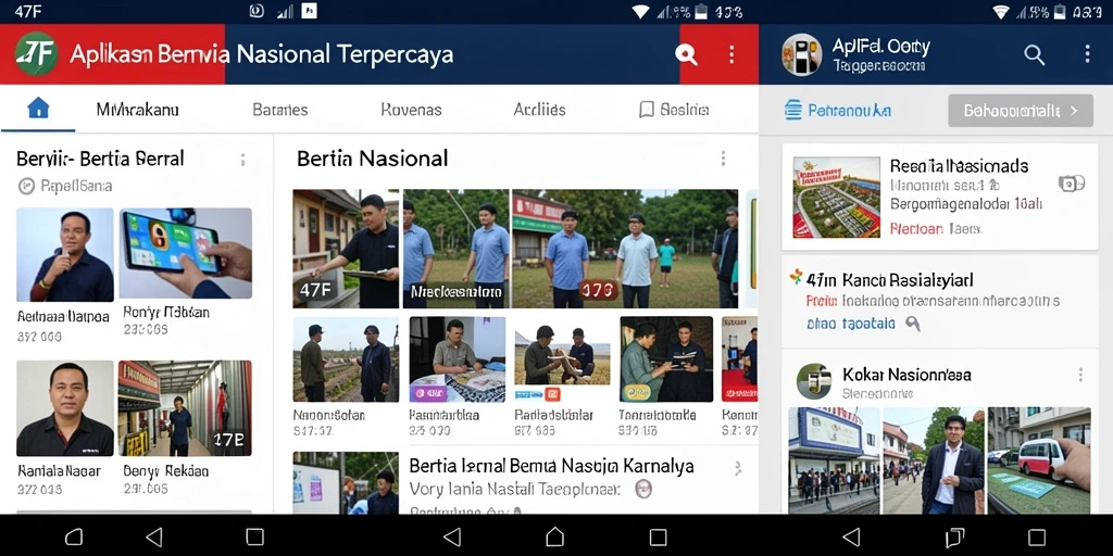 Tampilan antarmuka aplikasi 47F yang intuitif untuk berita nasional.