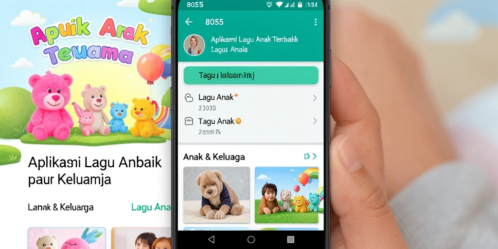 Antarmuka cerah dan menarik dari aplikasi 8055 untuk Lagu Anak.