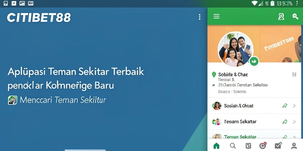 Tampilan antarmuka utama CITIBET88 dengan fitur Teman Sekitar.
