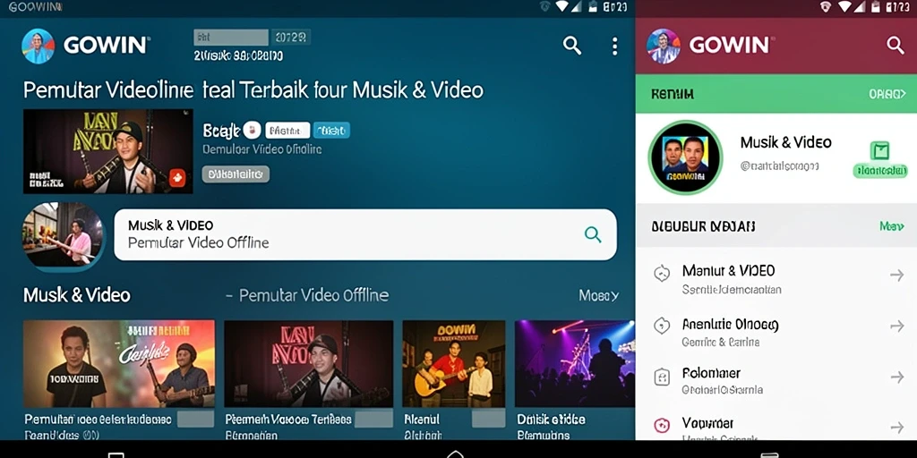 Tampilan antarmuka GOWIN saat memutar video offline.