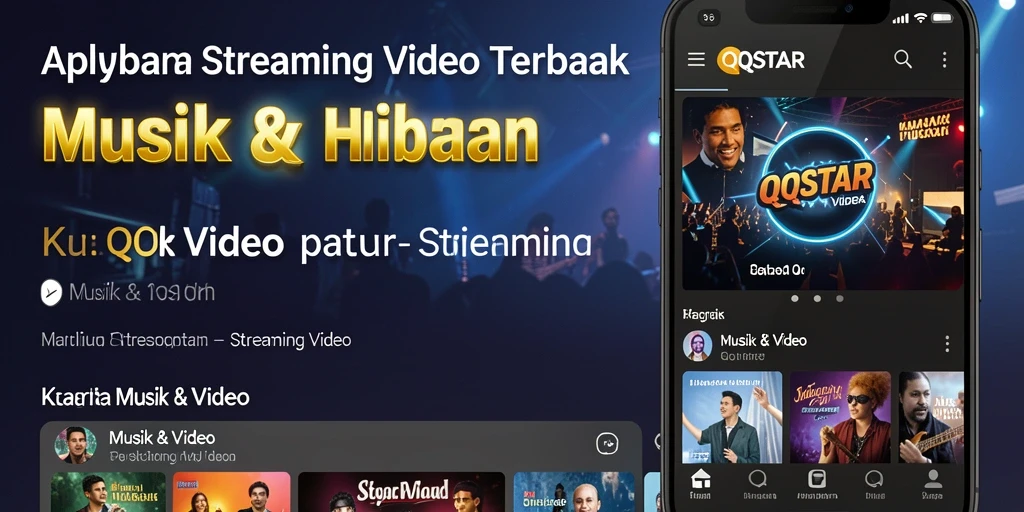 Tampilan antarmuka aplikasi QQSTAR untuk Streaming Video yang menarik dan user-friendly.