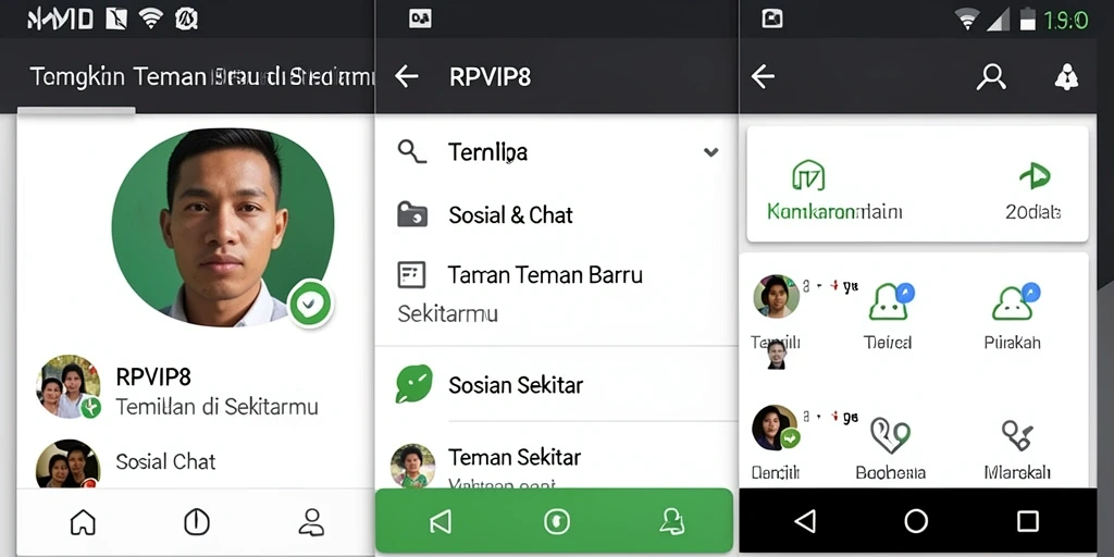 Antarmuka RPVIP8 yang menarik untuk mencari teman baru.