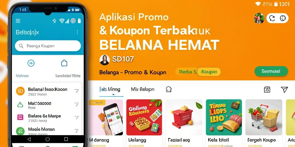 Antarmuka pengguna SD107 menampilkan berbagai kupon dan promo menarik.