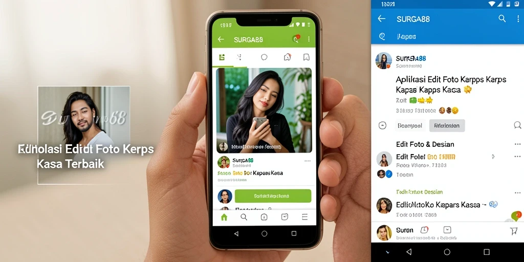 Antarmuka aplikasi SURGA88 yang memukau dalam mengedit foto Kertas Kaca.