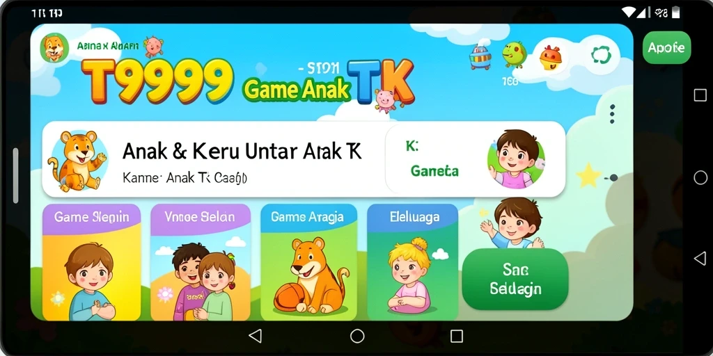 Tampilan antarmuka menarik dan ramah anak dari T9999.
